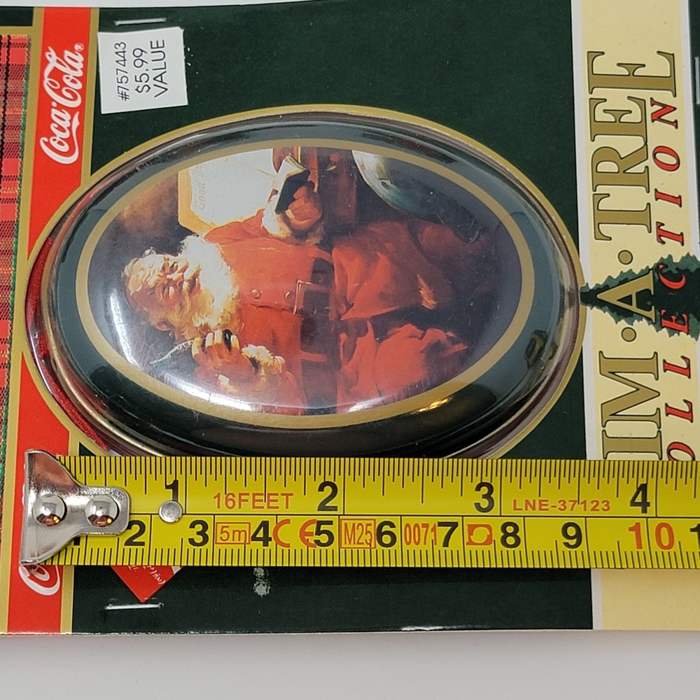 Set of 6 Vintage 1991 Coca Cola Santa Tin Trinket Box Christmas Ornaments - New - Picture 16 of 16